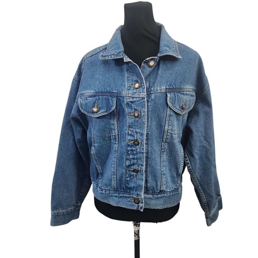 Vintage Bugle Boy Denim Jacket Womens Small Button Up Blue Jean Y2K